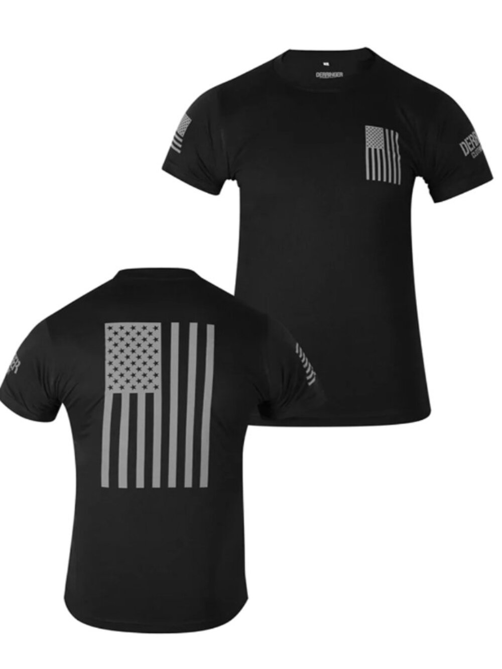 Mens Reflective Flag T-Shirt - Black